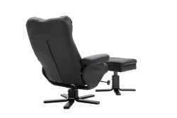 Reclinerfåtölj med pall pu svart